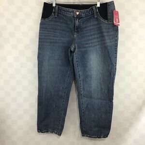 Isabel Maternity Ingrid & Isabel Vintage Straight Side Panel Jeans Blue 12 NWT